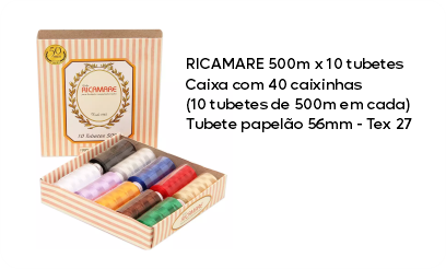 Especificações RICAMARE 500m x 10 tubetes